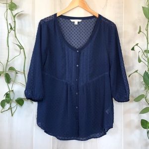 LC Lauren Conrad navy blue top
